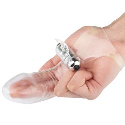 Capa para dois dedos confeccionada com estimulador clitoriano e cápsula vibratória com 10 vibrações - CP001
